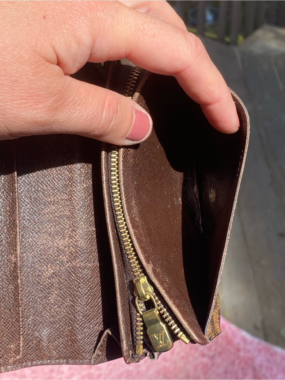 Louis Vuitton Brown Checkered Canvas Clutch Wallet - Picture 9 of 17